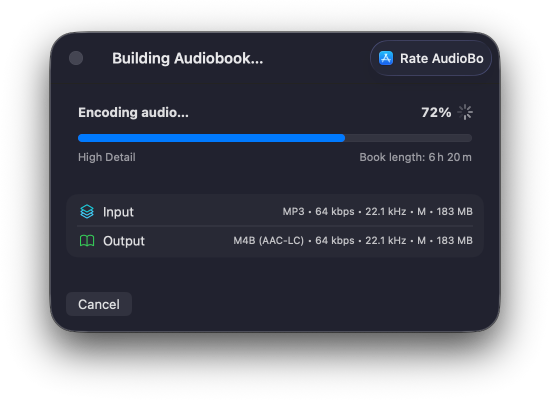 M4b AudioBo - Audiobook Converter for macOS | Convert MP3 to M4B